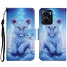 For vivo Y16 Colored Drawing Pattern Leather Phone Case(Little Leopard) - 1