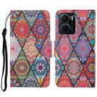 For vivo Y16 Colored Drawing Pattern Leather Phone Case(Diamond Totem) - 1