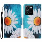 For vivo Y22s Colored Drawing Pattern Leather Phone Case(Chrysanthemum) - 1
