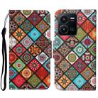 For vivo Y22s Colored Drawing Pattern Leather Phone Case(Ethnic Style) - 1