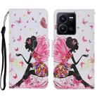 For vivo Y22s Colored Drawing Pattern Leather Phone Case(Dancing Girl) - 1