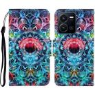 For vivo Y22s Colored Drawing Pattern Leather Phone Case(Mandala) - 1