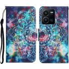 For vivo Y22s Colored Drawing Pattern Leather Phone Case(Star Mandala) - 1