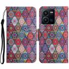 For vivo Y22s Colored Drawing Pattern Leather Phone Case(Diamond Kaleidoscope) - 1