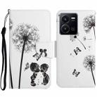 For vivo Y22s Colored Drawing Pattern Leather Phone Case(Dandelion) - 1