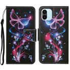 For Xiaomi Redmi A1 Colored Drawing Pattern Leather Phone Case(Fluorescent Butterfly) - 1