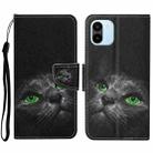 For Xiaomi Redmi A1 Colored Drawing Pattern Leather Phone Case(Black Cat) - 1