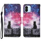 For Xiaomi Redmi A1 Colored Drawing Pattern Leather Phone Case(Star Sky Cat) - 1