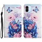 For Xiaomi Redmi A1 Colored Drawing Pattern Leather Phone Case(Purple Butterfly) - 1