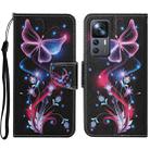 For Xiaomi 12T / 12T Pro / Redmi K50 Ultra Colored Drawing Pattern Leather Phone Case(Fluorescent Butterfly) - 1