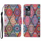 For Xiaomi 12T / 12T Pro / Redmi K50 Ultra Colored Drawing Pattern Leather Phone Case(Diamond Totem) - 1