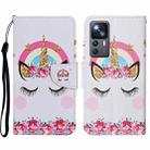 For Xiaomi 12T / 12T Pro / Redmi K50 Ultra Colored Drawing Pattern Leather Phone Case(Crown Unicorn) - 1
