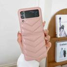 For Samsung Galaxy Z Flip3 5G V-shape Suture Fold Protective Phone Case(Pink) - 1