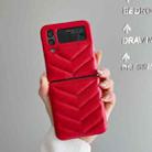 For Samsung Galaxy Z Flip4 V-shape Suture Fold Protective Phone Case(Red) - 1