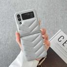 For Samsung Galaxy Z Flip4 V-shape Suture Fold Protective Phone Case(Grey) - 1