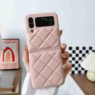 For Samsung Galaxy Z Flip4 Diamond Pattern Fold Protective Phone Case(Pink) - 1