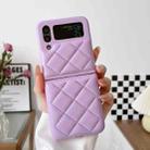 For Samsung Galaxy Z Flip4 Diamond Pattern Fold Protective Phone Case(Purple) - 1