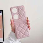 For Huawei P50 Pokcet Diamond Pattern Fold Protective Phone Case(Pink) - 1