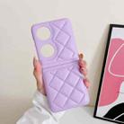 For Huawei P50 Pokcet Diamond Pattern Fold Protective Phone Case(Purple) - 1