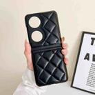 For Huawei P50 Pokcet Diamond Pattern Fold Protective Phone Case(Black) - 1