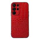 For Samsung Galaxy S23 Ultra 5G Crocodile Texture Genuine Leather Phone Case(Red) - 1