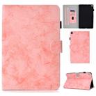 For Galaxy Tab S6 Lite Sewing Thread Horizontal Solid Color Flat Leather Case with Sleep Function & Pen Cover & Anti Skid Strip & Card Slot & Holder(Pink) - 1