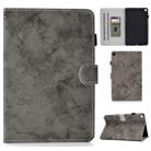 For Galaxy Tab S6 Lite Sewing Thread Horizontal Solid Color Flat Leather Case with Sleep Function & Pen Cover & Anti Skid Strip & Card Slot & Holder(Gray) - 1