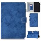 For Galaxy Tab S6 Lite Sewing Thread Horizontal Solid Color Flat Leather Case with Sleep Function & Pen Cover & Anti Skid Strip & Card Slot & Holder(Blue) - 1