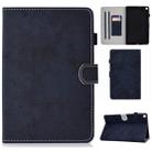 For Galaxy Tab S6 Lite Sewing Thread Horizontal Solid Color Flat Leather Case with Sleep Function & Pen Cover & Anti Skid Strip & Card Slot & Holder(Navy) - 1