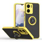 For vivo Y16 Q Shadow 1 Series TPU + PC Phone Case with Ring(Yellow) - 1