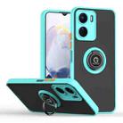 For vivo Y16 Q Shadow 1 Series TPU + PC Phone Case with Ring(Sky Blue) - 1