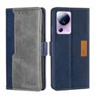 For Xiaomi Civi 2 5G Contrast Color Side Buckle Leather Phone Case(Blue+Grey) - 1