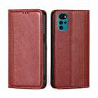 For Motorola Moto E32 India/E22s 4G Global Grid Texture Magnetic Flip Leather Phone Case(Red) - 1