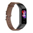 For Huawei Band 4 (ADS-B29) / Honor Band 5i (CRS-B19S) Genuine Leather Wrist Strap Watchband(Brown) - 1