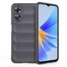 For OPPO A17 4G Global Magic Shield TPU + Flannel Phone Case(Dark Grey) - 1