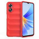 For OPPO A17 4G Global Magic Shield TPU + Flannel Phone Case(Red) - 1