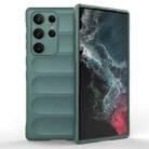 For Samsung Galaxy S23 Ultra 5G Magic Shield TPU + Flannel Phone Case(Dark Green) - 1