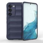 For Samsung Galaxy S23 5G Magic Shield TPU + Flannel Phone Case(Dark Blue) - 1