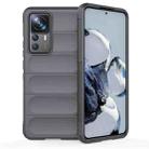 For Xiaomi 12T Pro Magic Shield TPU + Flannel Phone Case(Dark Grey) - 1