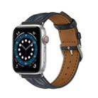 Hyperbolic Wave Leather Strap For Apple Watch Ultra 49mm / Series 8&7 45mm / SE 2&6&SE&5&4 44mm / 3&2&1 42mm(Black) - 1