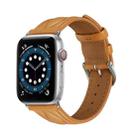 Hyperbolic Wave Leather Strap For Apple Watch Series 8&7 41mm / SE 2&6&SE&5&4 40mm / 3&2&1 38mm(Khaki) - 1