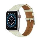 Hyperbolic Wave Leather Strap For Apple Watch Series 8&7 41mm / SE 2&6&SE&5&4 40mm / 3&2&1 38mm(Beige) - 1