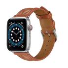 Hyperbolic Wave Leather Strap For Apple Watch Series 8&7 41mm / SE 2&6&SE&5&4 40mm / 3&2&1 38mm(Brown) - 1