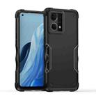 For OPPO Reno7 4G Non-slip Shockproof Armor Phone Case(Black) - 1