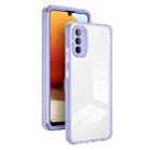 For Motorola Moto G31 / G41 3 in 1 Clear TPU Color PC Frame Phone Case(Purple) - 1