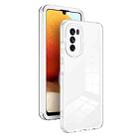 For Motorola Moto G62 5G 3 in 1 Clear TPU Color PC Frame Phone Case(White) - 1