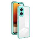 For OPPO A17 4G 3 in 1 Clear TPU Color PC Frame Phone Case(Light Green) - 1