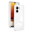 For Realme C33 3 in 1 Clear TPU Color PC Frame Phone Case(White) - 1