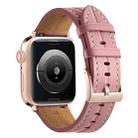 Fluted Leather Strap For Apple Watch Ultra 49mm / Series 8&7 45mm / SE 2&6&SE&5&4 44mm / 3&2&1 42mm(Dark Pink) - 1