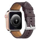 Fluted Leather Strap For Apple Watch Series 8&7 41mm / SE 2&6&SE&5&4 40mm / 3&2&1 38mm(Coffee) - 1